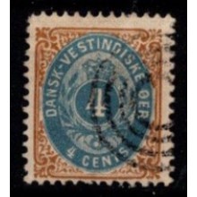 1896-1906 - Dansk Vestindien - AFA 7B - Frimærke - Ret ramme - Stemplet.